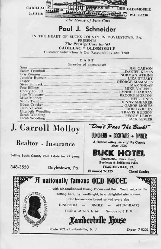 'Paint Your Wagon' 1963 playbill, page 3