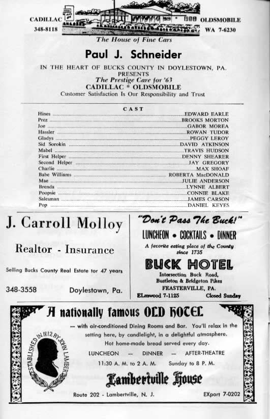 'The Pajama Game' 1963 playbill, page 4