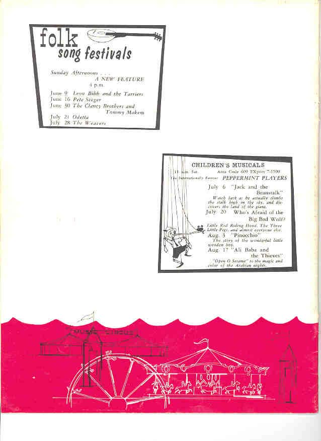 1963 Music Circus Season Souvenir Program, back cover