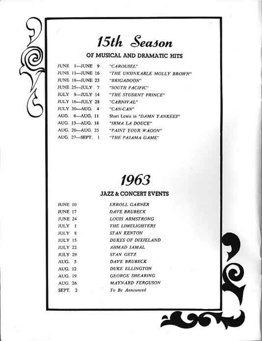 1963 Music Circus Season Souvenir Program, page 1