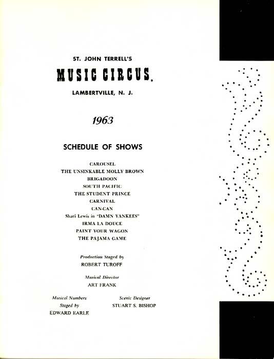 1963 Music Circus Season Souvenir Program, page 2