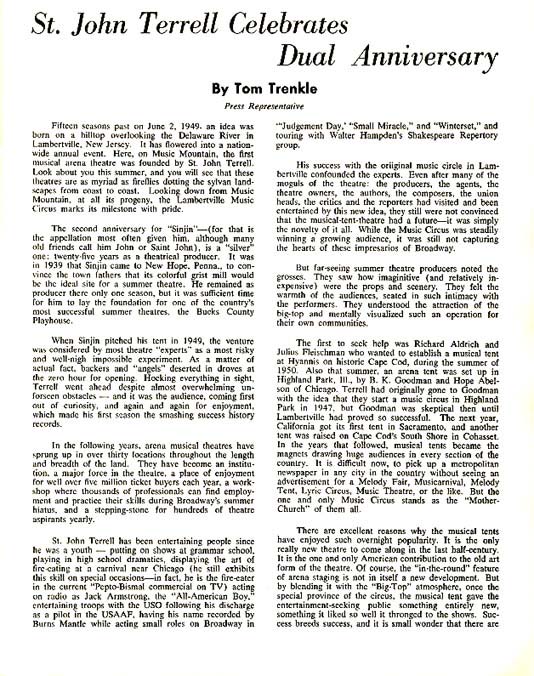 1963 Music Circus Season Souvenir Program, page 4