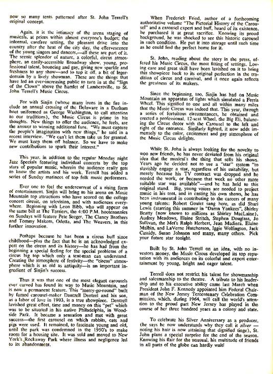 1963 Music Circus Season Souvenir Program, page 5
