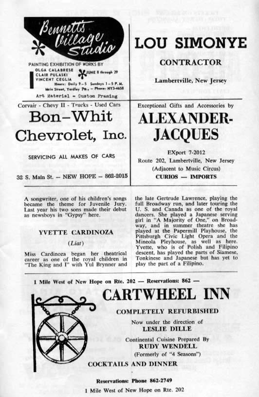 'South Pacific' 1963 playbill, page 13