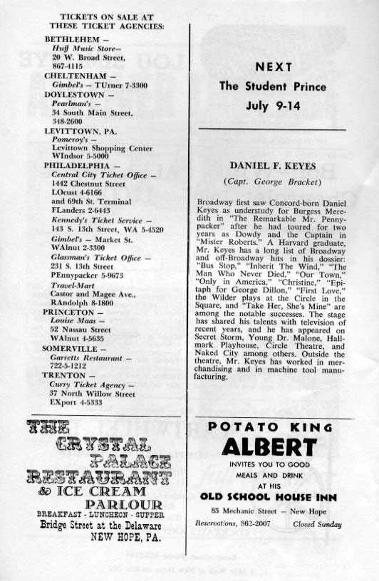 'South Pacific' 1963 playbill, page 14
