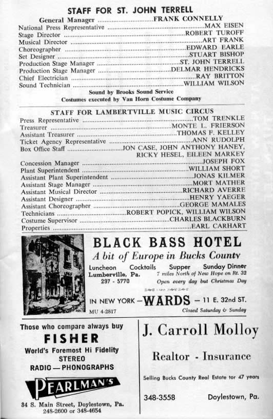 'South Pacific' 1963 playbill, page 15