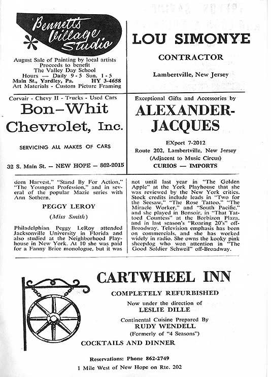 'Springtime for Henry' 1963 playbill, page 13