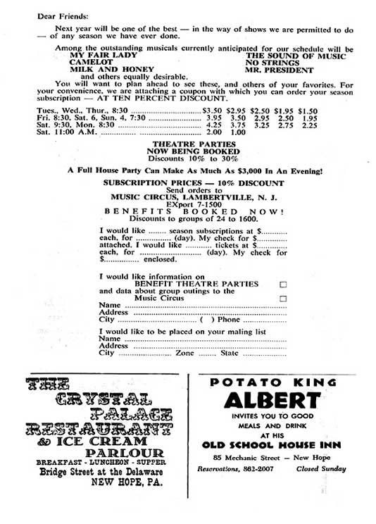 'Springtime for Henry' 1963 playbill, page 14