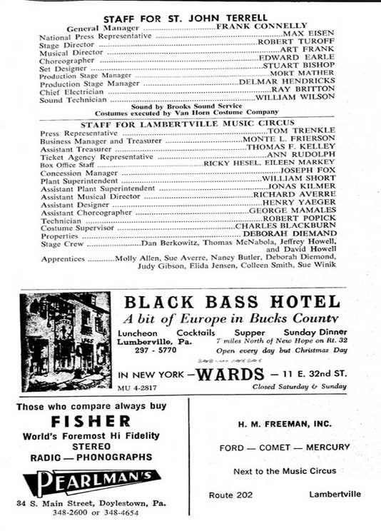 'Springtime for Henry' 1963 playbill, page 15