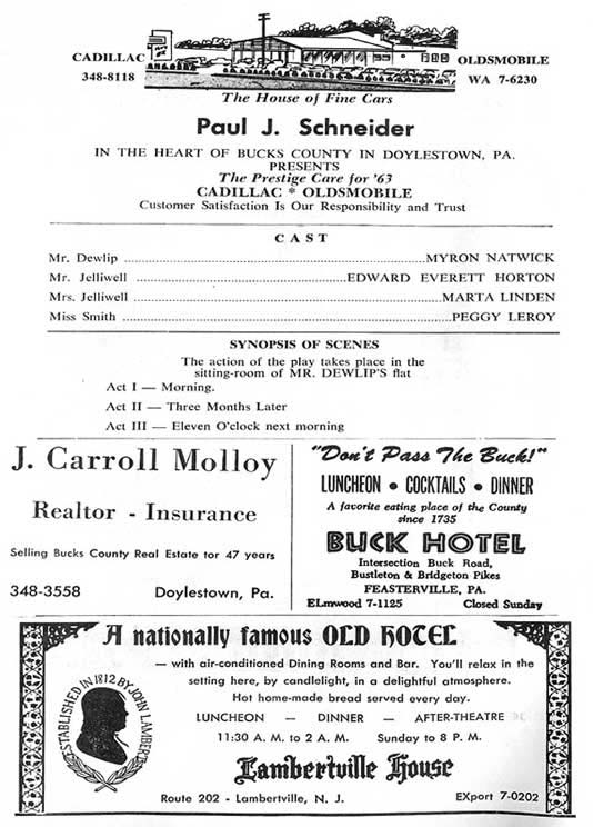 'Springtime for Henry' 1963 playbill, page 4