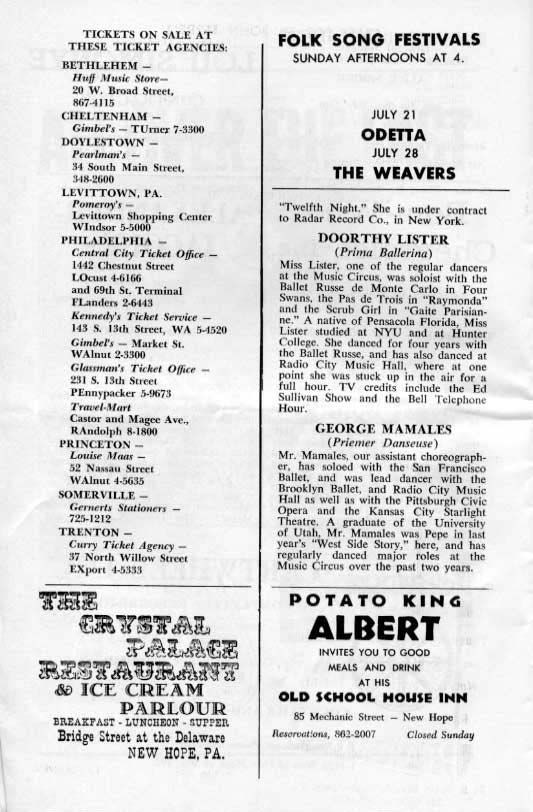 'The Student Prince' 1963 playbill, page 14