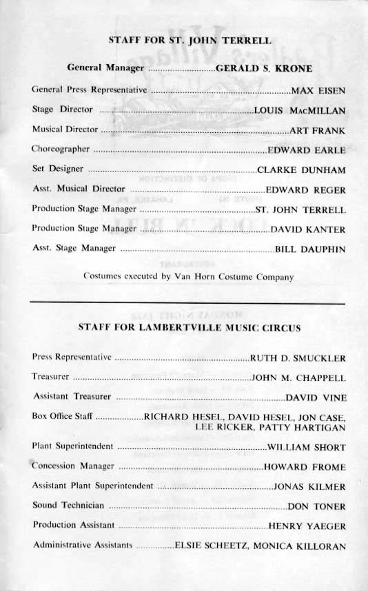 'Camelot' 1964 playbill, page 15