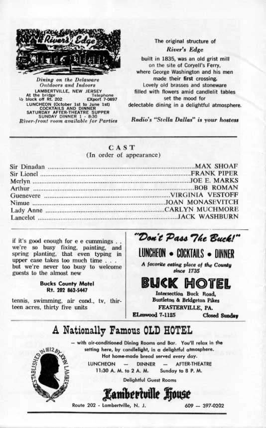 'Camelot' 1964 playbill, page 4