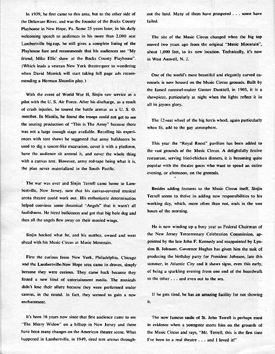 1964 Music Circus Season Souvenir Program, page 3