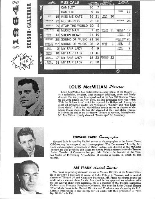1964 Music Circus Season Souvenir Program, page 4
