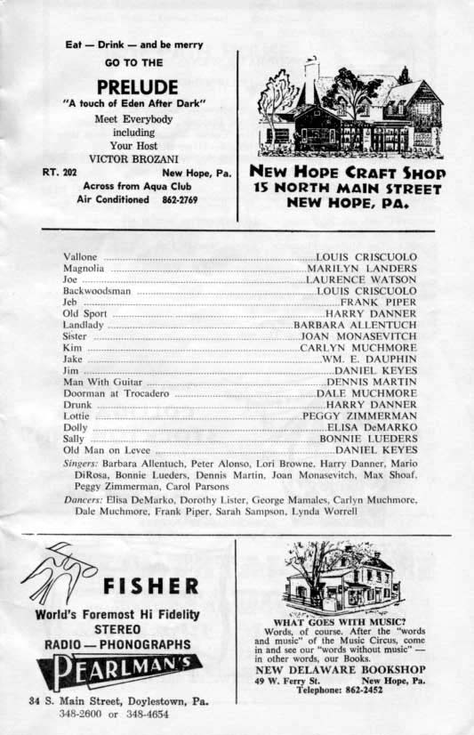 'Show Boat' 1964 playbill, page 4