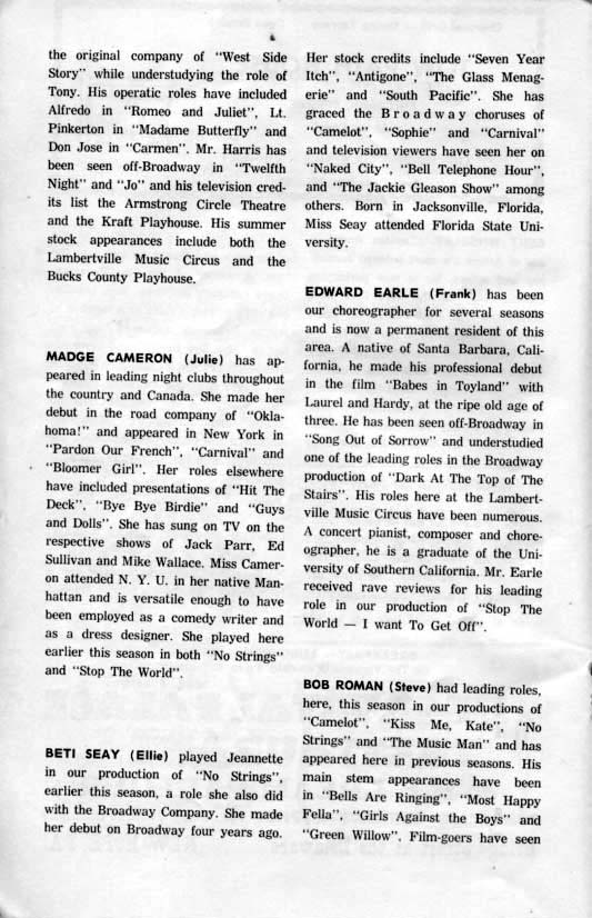 'Show Boat' 1964 playbill, page 7