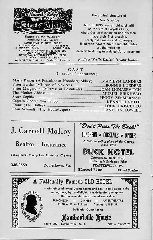 'The Sound of Music' 1964 playbill, page 3
