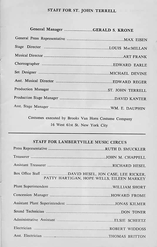 'The Sound of Music' 1964 playbill, page 9