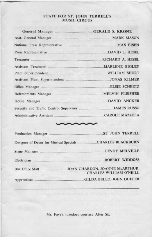 'Burlesque...At It's Best' 1966 playbill, page 14