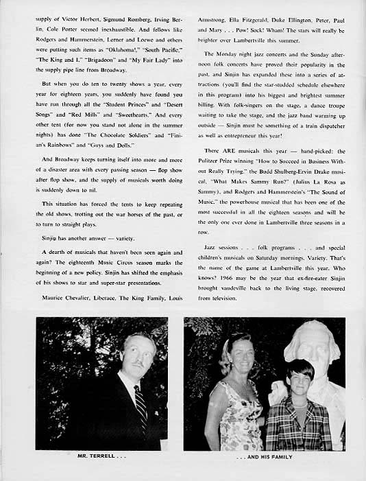 1966 Music Circus Season Souvenir Program, page 2