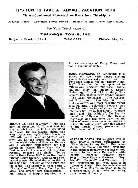 What Makes Sammy Run?' 1966 playbill, page 5