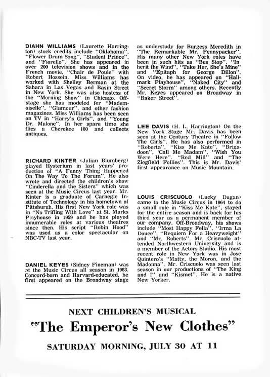 What Makes Sammy Run?' 1966 playbill, page 9