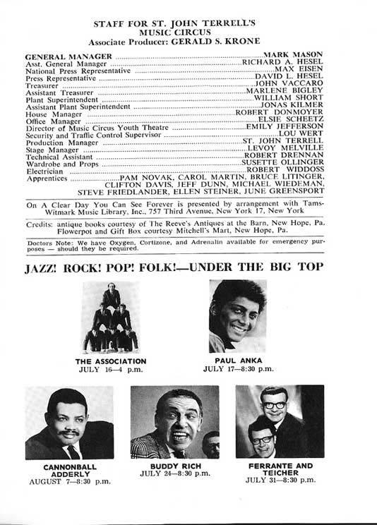 On a Clear Day You Can See Forever' 1967 playbill, page 6