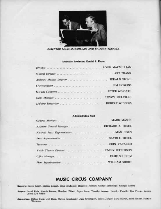 1967 Music Circus Season Souvenir Program, page 3