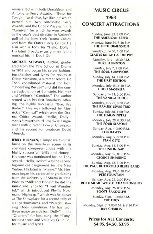 Hello Dolly!' 1966 playbill, page 13