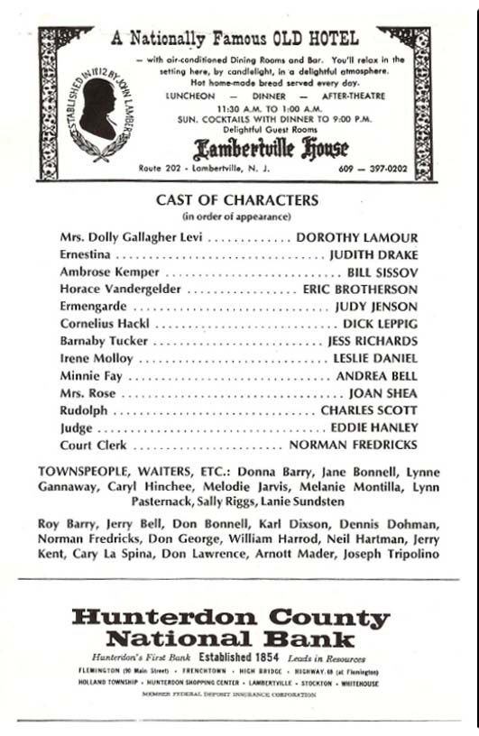 Hello Dolly!' 1966 playbill, page 5
