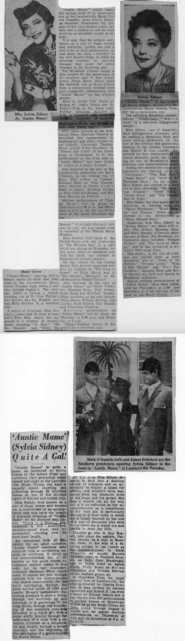 'Auntie Mame' press clippings