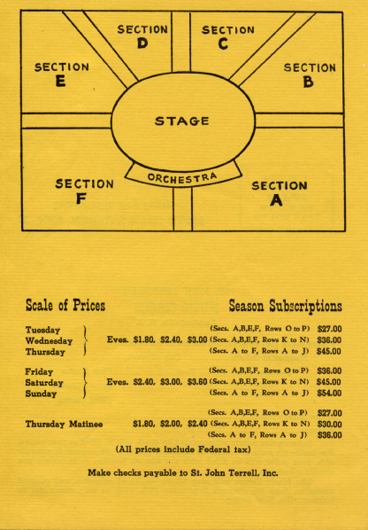 Side 1 of 1950 Season Ticket Order Form