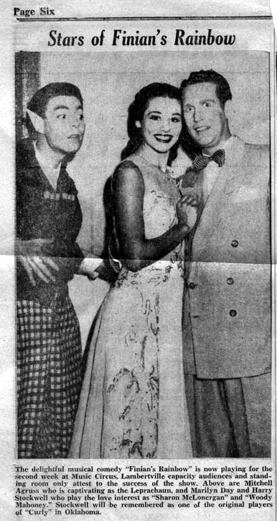 Philadelphia Inquirer Photo Clipping of Mitchell Agruss, Marilyn Day, and Harry Stockwell