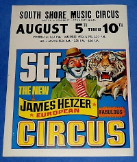 Poster for Hertzer's European Circus at the South Shore Music Circus