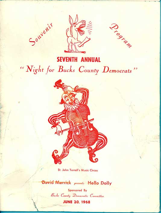 Bucks County Democrats Fundraiser Souvenir Program Cover, June 20, 1968