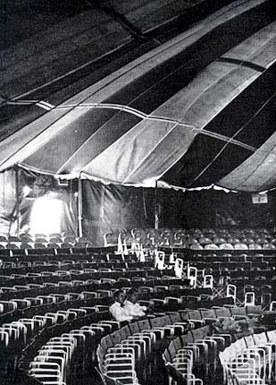 Inside the original tent