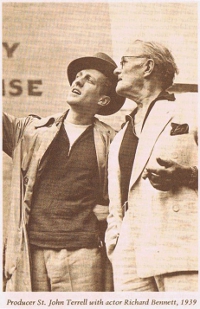 St. John Terrell and actor Richard Bennett in front of the Buck County Playhouse in 1939